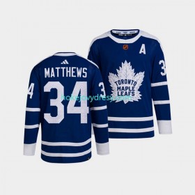 Pánské Hokejový Dres Toronto Maple Leafs Auston Matthews 34 Adidas 2022 Reverse Retro Modrý Authentic